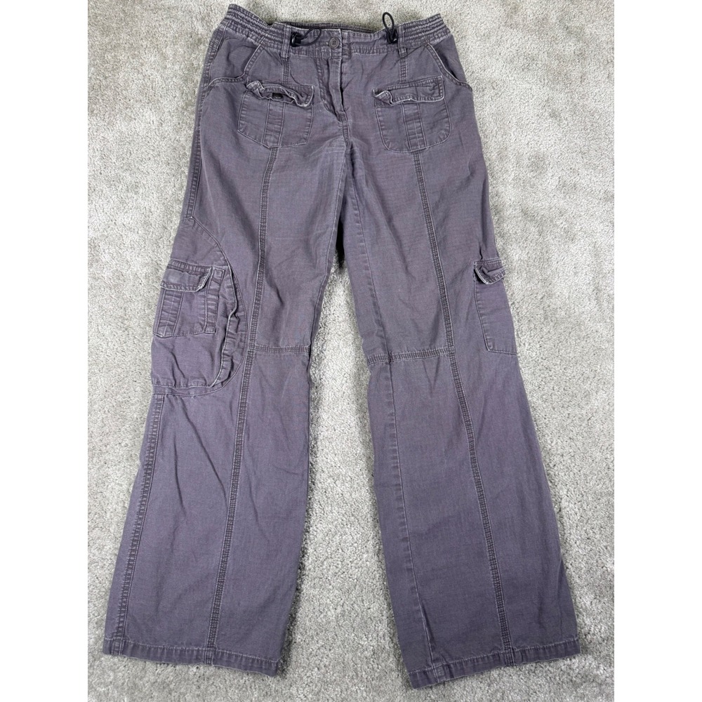 Brandy Melville Cargo Pants Grey Wide Leg Cotton Utility Trousers One Size